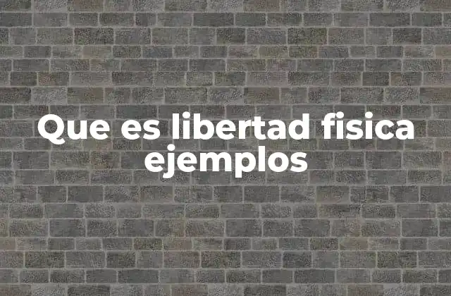 Que es Libertad Fisica Ejemplos