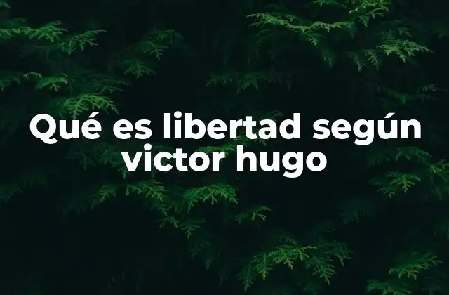 Qué es Libertad según Victor Hugo