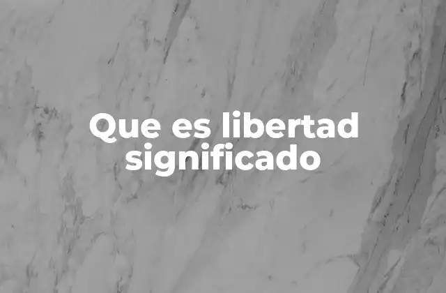 Que es Libertad Significado