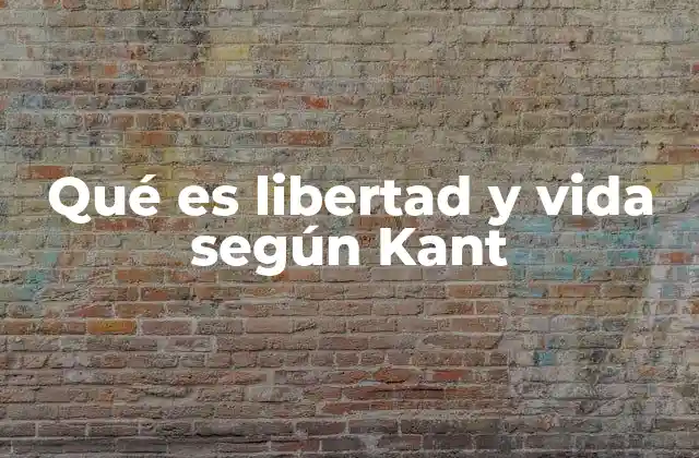 Qué es Libertad y Vida según Kant