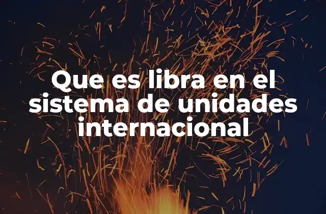 Que es Libra en el Sistema de Unidades Internacional