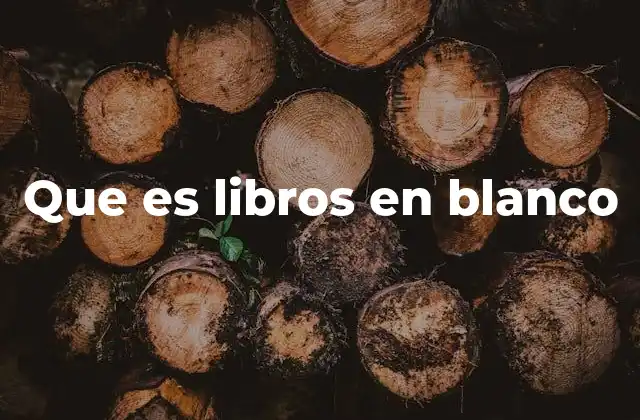 Que es Libros en Blanco