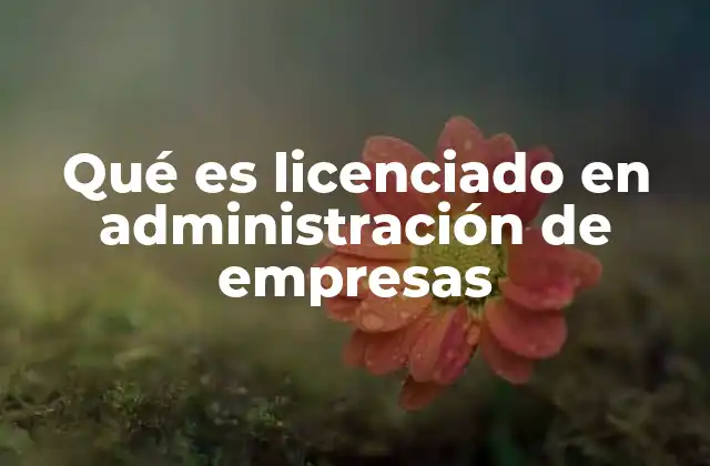 Qué es Licenciado en Administración de Empresas