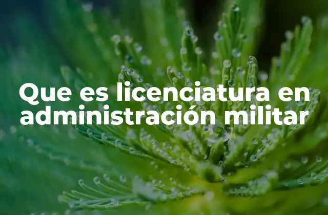 Que es Licenciatura en Administración Militar