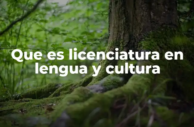 Que es Licenciatura en Lengua y Cultura