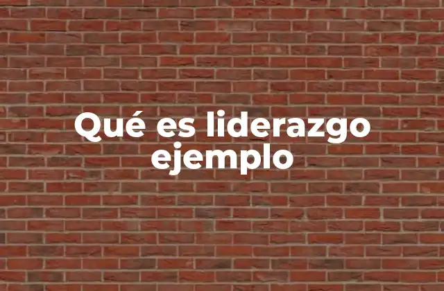 Qué es Liderazgo Ejemplo