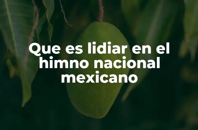 Que es Lidiar en el Himno Nacional Mexicano