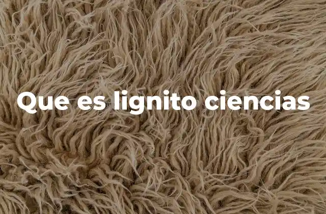 Que es Lignito Ciencias
