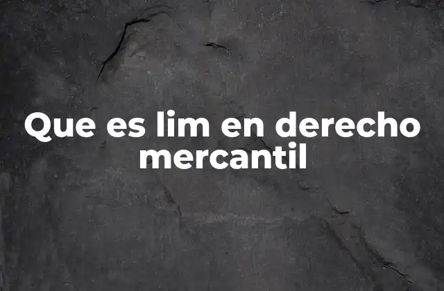 Que es Lim en Derecho Mercantil
