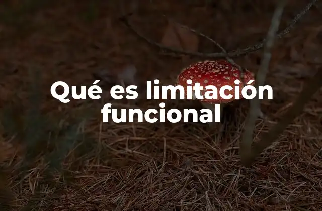 Qué es Limitación Funcional