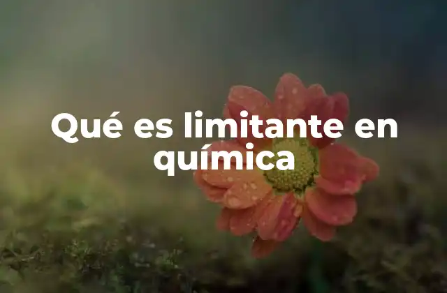 Qué es Limitante en Química 2 La importancia del reactivo limitante en las reacciones químicas