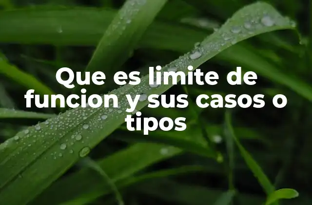 El comportamiento de una función cerca de un punto