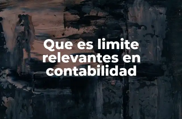 Que es Limite Relevantes en Contabilidad