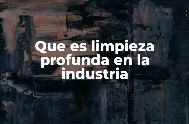 Que es Limpieza Profunda en la Industria 2 La importancia de una limpieza industrial integral