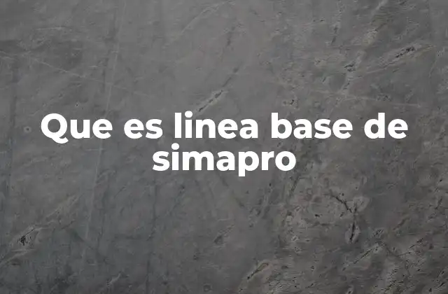 Que es Linea Base de Simapro