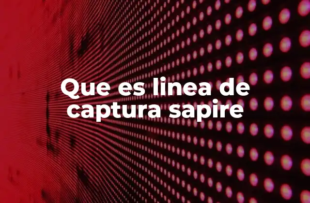 Que es Linea de Captura Sapire