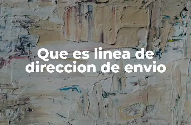 Que es Linea de Direccion de Envio