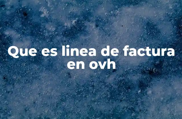 Que es Linea de Factura en Ovh