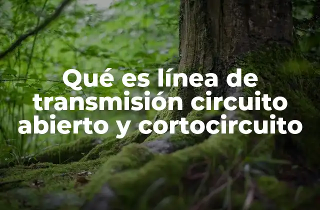 Qué es Línea de Transmisión Circuito Abierto y Cortocircuito