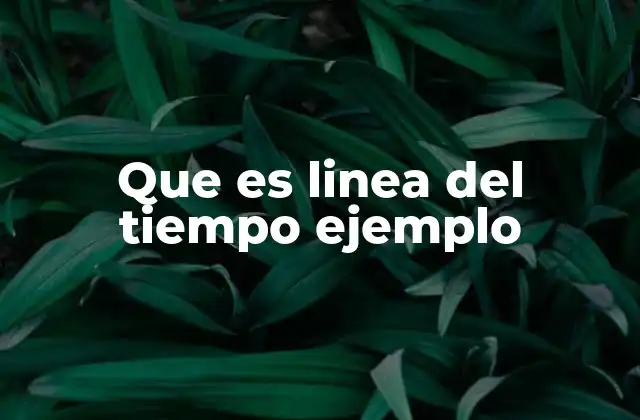 Que es Linea Del Tiempo Ejemplo