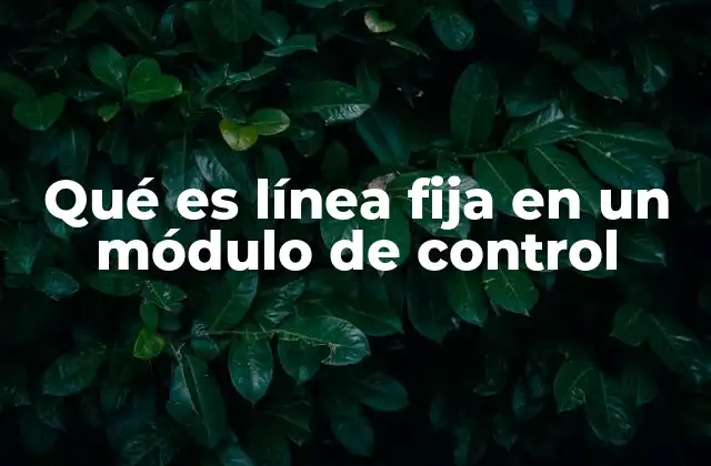 Qué es Línea Fija en un Módulo de Control