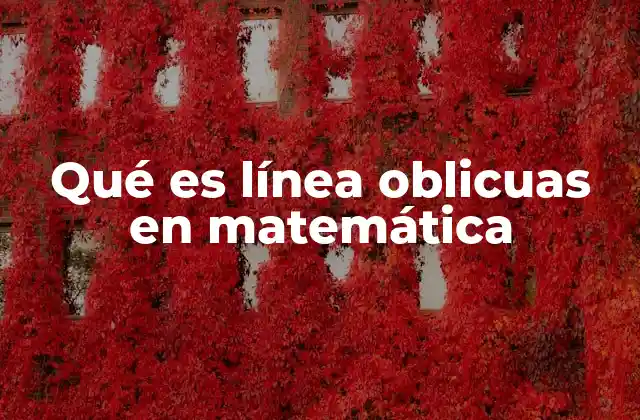Qué es Línea Oblicuas en Matemática