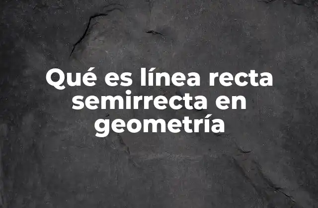 Qué es Línea Recta Semirrecta en Geometría