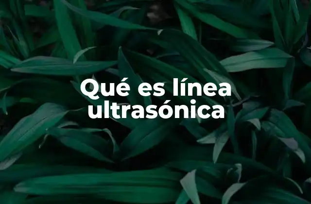 Qué es Línea Ultrasónica