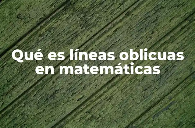 Qué es Líneas Oblicuas en Matemáticas