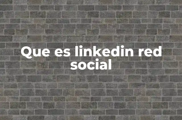 Que es Linkedin Red Social