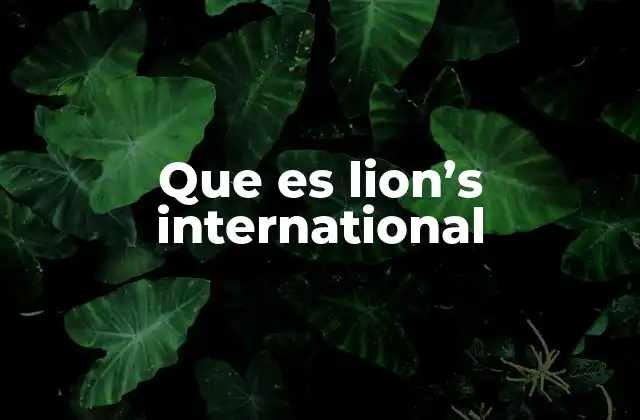 Que es Lion’s International