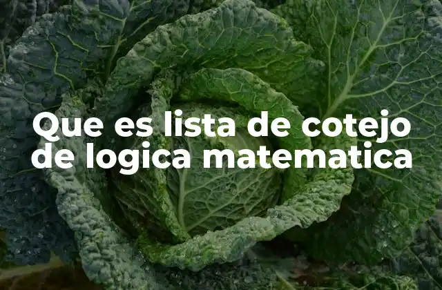 Que es Lista de Cotejo de Logica Matematica