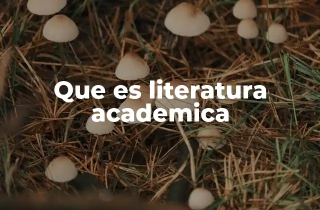 Que es Literatura Academica