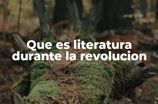 Que es Literatura durante la Revolucion