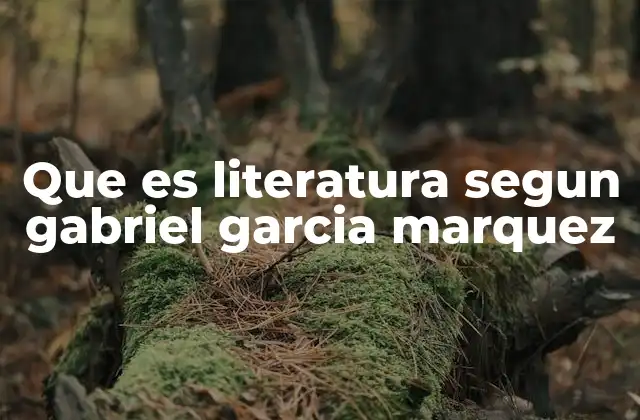 Que es Literatura Segun Gabriel Garcia Marquez