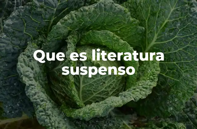 Que es Literatura Suspenso