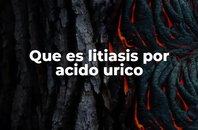 Que es Litiasis por Acido Urico