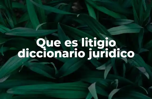 Que es Litigio Diccionario Juridico