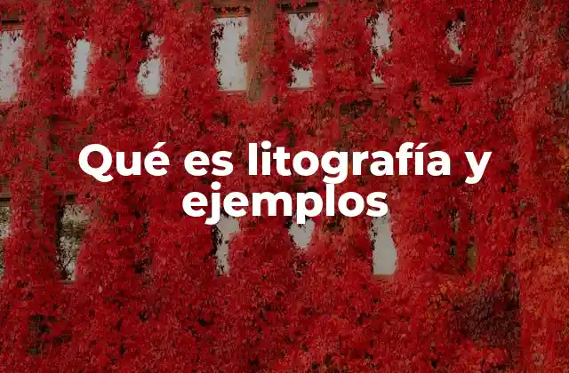 Qué es Litografía y Ejemplos