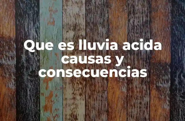 Que es Lluvia Acida Causas y Consecuencias