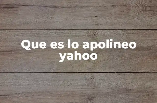 Que es Lo Apolineo Yahoo