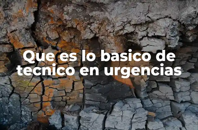 Que es Lo Basico de Tecnico en Urgencias