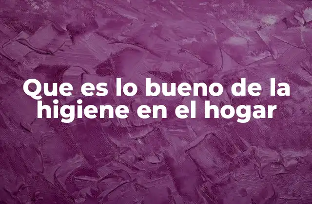 Que es Lo Bueno de la Higiene en el Hogar 2 La importancia de un entorno saludable para el bienestar familiar