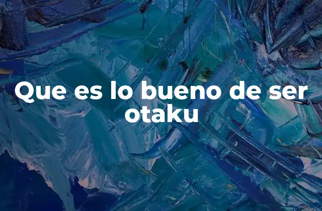 Que es Lo Bueno de Ser Otaku