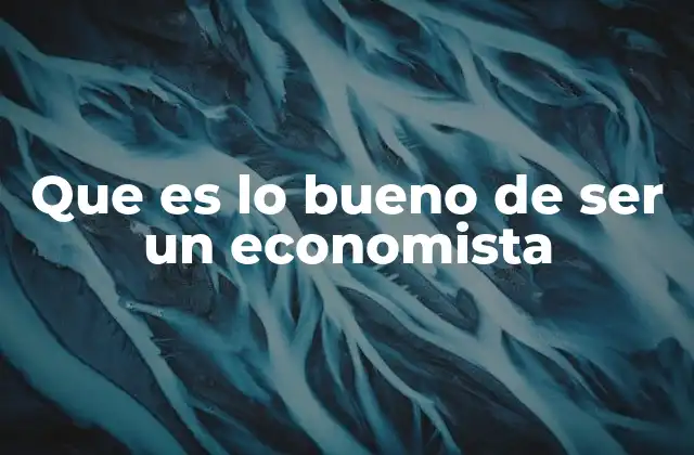 Que es Lo Bueno de Ser un Economista