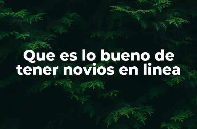 Que es Lo Bueno de Tener Novios en Linea