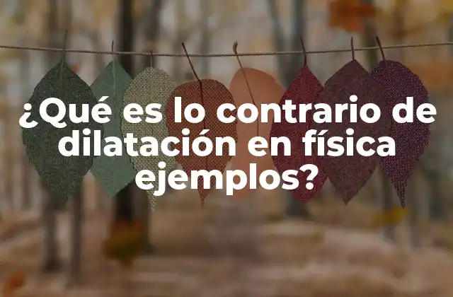 ¿qué es Lo Contrario de Dilatación en Física Ejemplos?