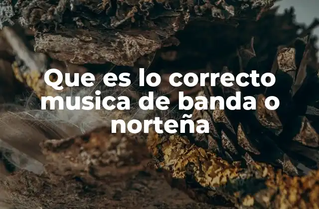 Que es Lo Correcto Musica de Banda o Norteña