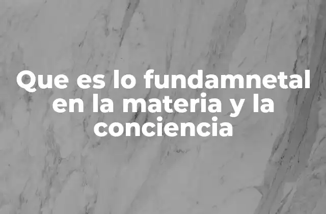Que es Lo Fundamnetal en la Materia y la Conciencia 2 La base material del universo y la esencia de la mente