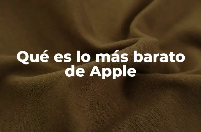Qué es Lo Más Barato de Apple